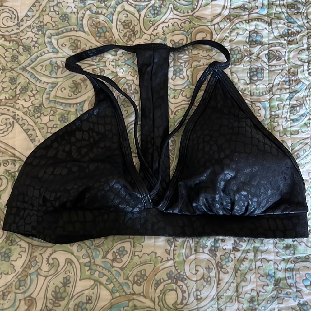 Textured Black Racerback Sports Bra - Women Intimates & Sleepwear